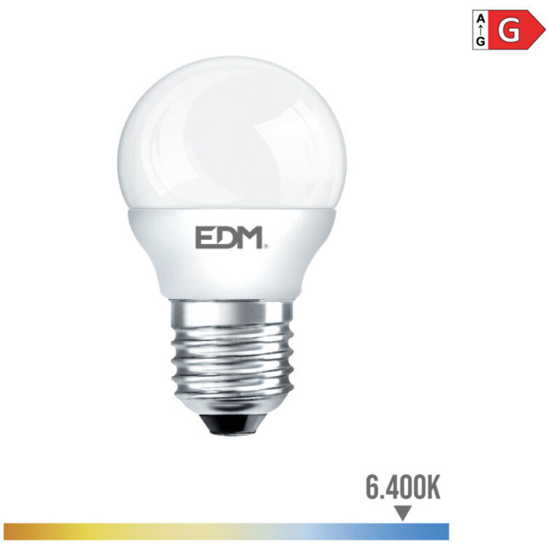foto del prodotto lampada led sferica e2727 5w 400 400lm 64 6400kfralatn luce fredda4 4,5x8cm