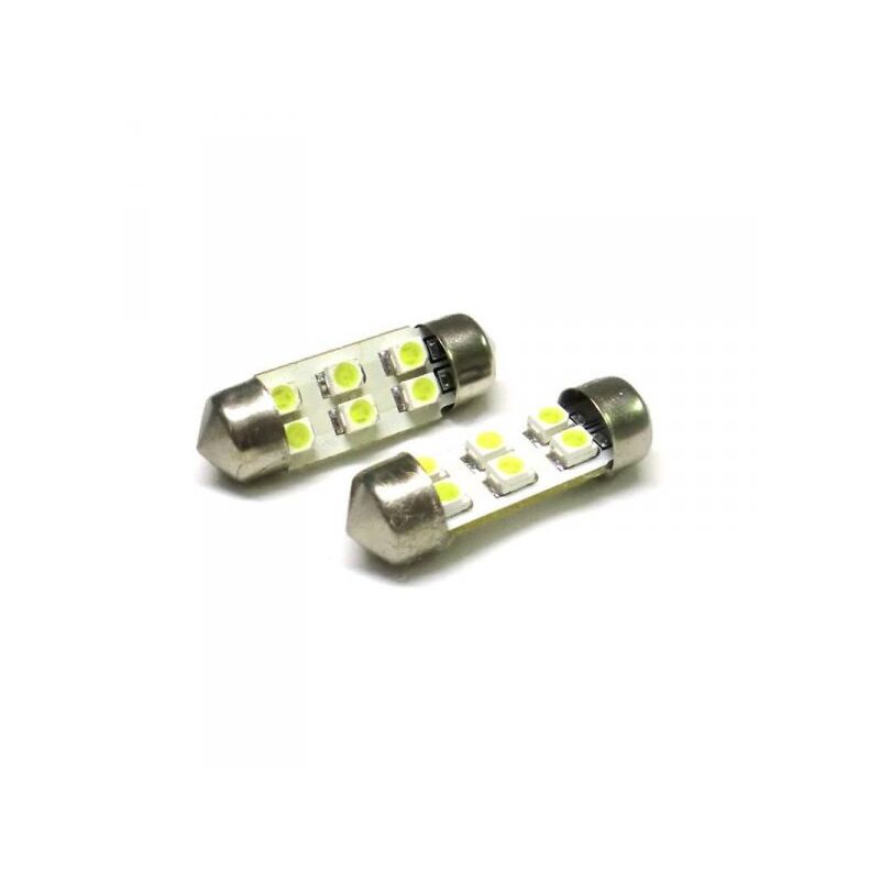 foto del prodotto lampada led siluro t11 c5w 31mm 6 smd bianco ghiaccio 12v luci targa