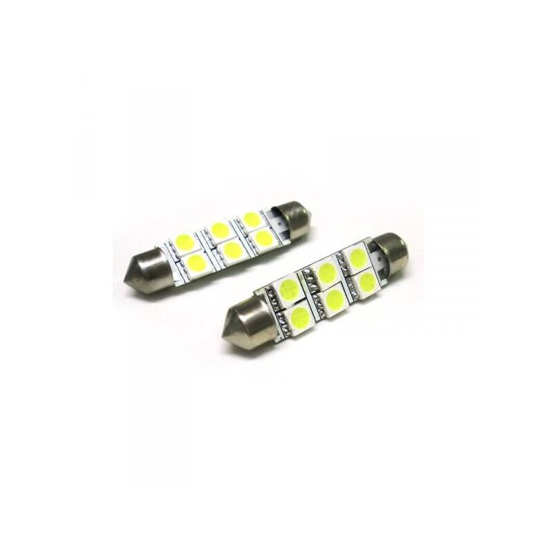 foto del prodotto lampada led siluro t11 c5w 46mm 6 smd 5050 bianco ghiaccio 12v luci targa