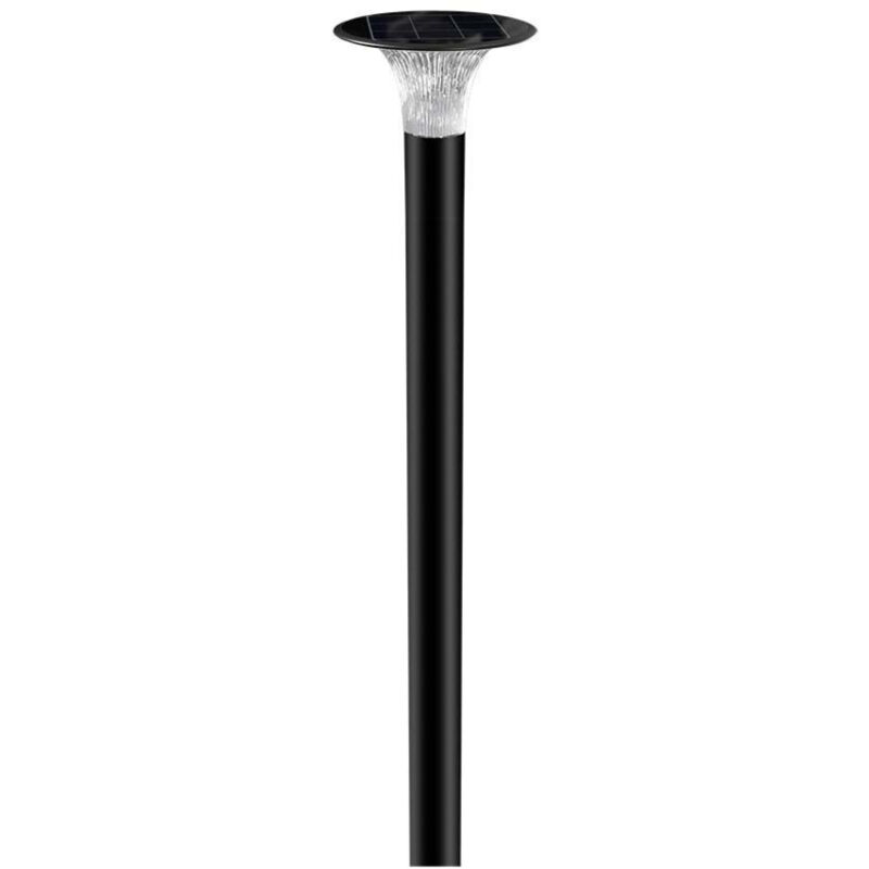 foto del prodotto lampada led solare 15w da terra con palo e batteria lifepo4 3.2v colore nero cct 6000k 4000k ip65 v tac