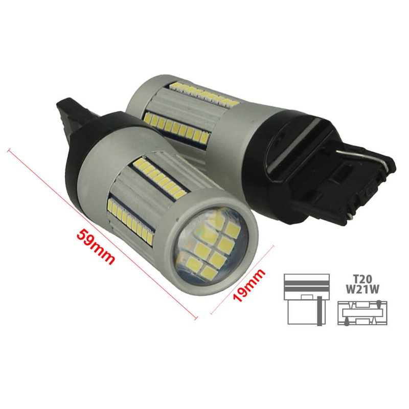 foto del prodotto lampada led t20 canbus 12v 25w reale per luci diurne vw touran audi q3 lancia ypsilon iveco daily fiat nuova 500 mono filamento