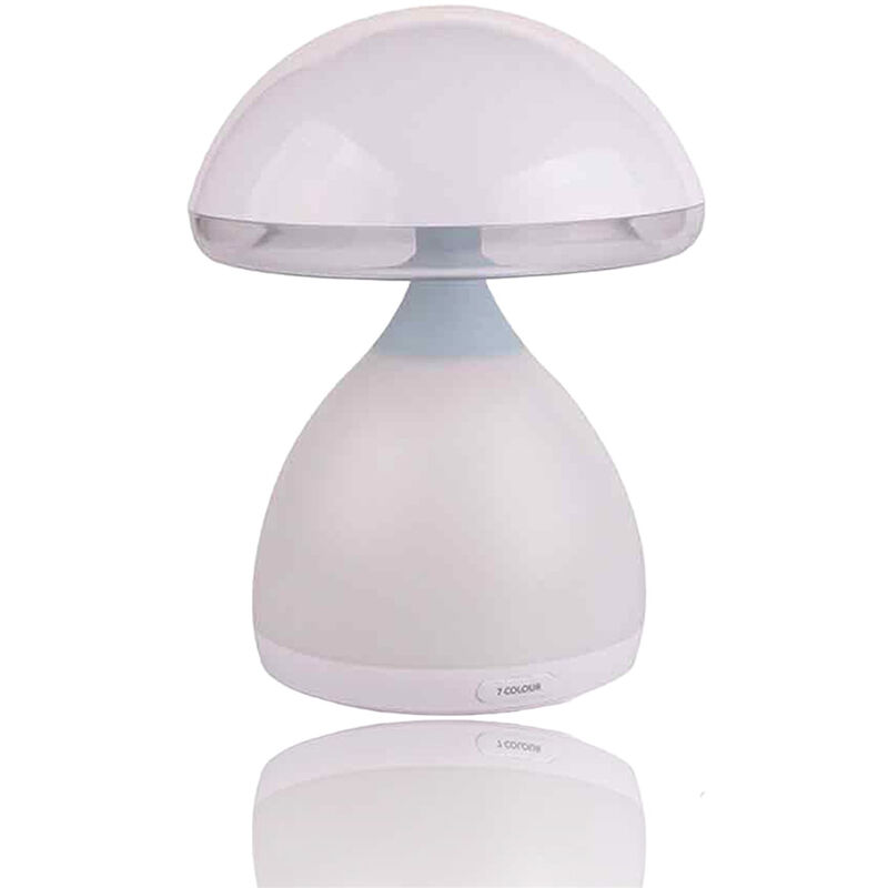 foto del prodotto lampada led touch 7 colori dimmerabile multicolore luce fungo ricaricabile da comodino per cameretta bambini cromoterapia cambiacolore