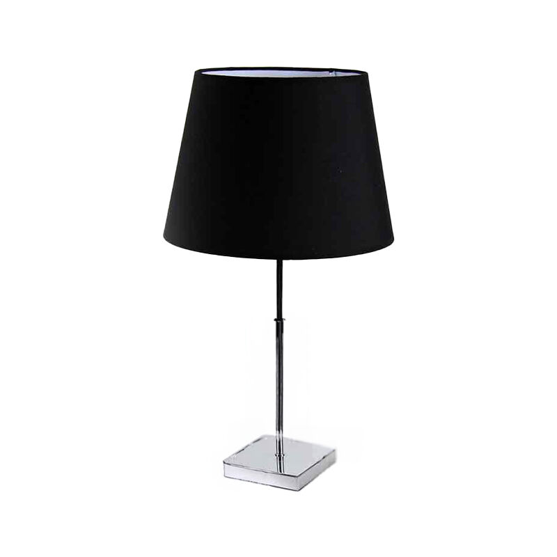 foto del prodotto lampada lumetto moderno con base quadrata in acciaio e paralume nero 30 x h 53 cm