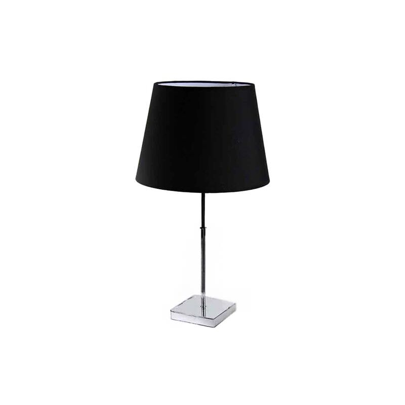 foto del prodotto lampada lumetto moderno con base quadrata in acciaio e paralume nero 30 x h 53 cm