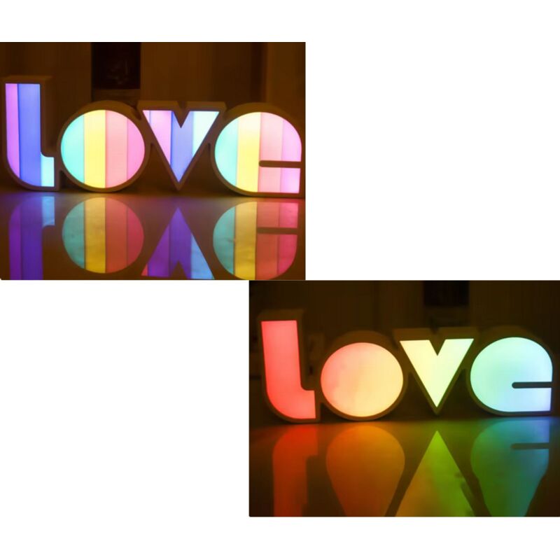 foto del prodotto lampada luminosa love scritta scrivania luce romantica decorazione