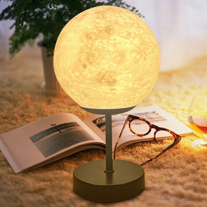 foto del prodotto lampada lunare 3d, lampada lunare da 15 cm lampada lunare cielo stellato 3d, lampade da comodino dimmerabili, chiaro di luna 3d 25 modalit di