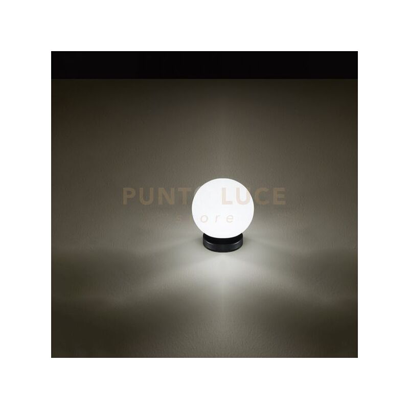 foto del prodotto lampada maga da tavolo in metallo colore nero diffusore sferico in vetro attacco g9 d.10cm