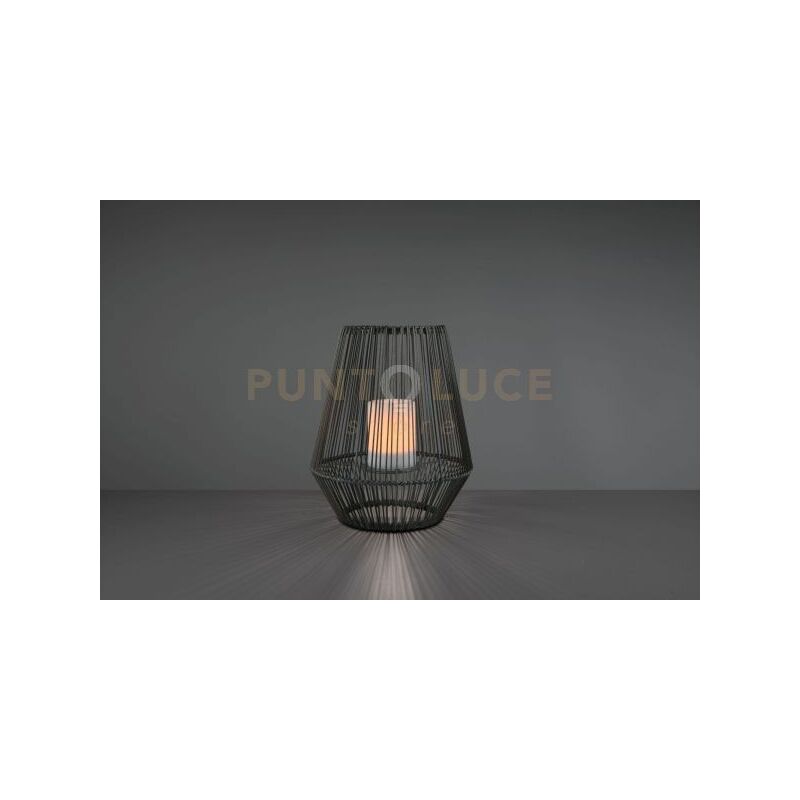 foto del prodotto lampada mineros led solare effetto candela con sensore crepuscolare grigia r55256111