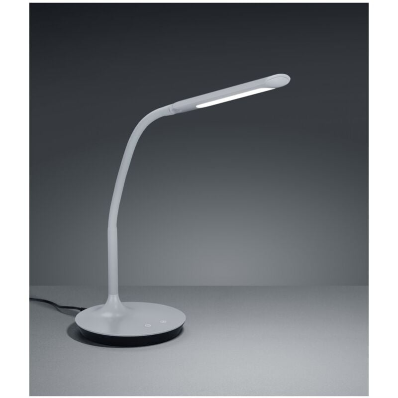 foto del prodotto lampada moderna per scrivania braccio flessibile led touch polo grigio trio lighting
