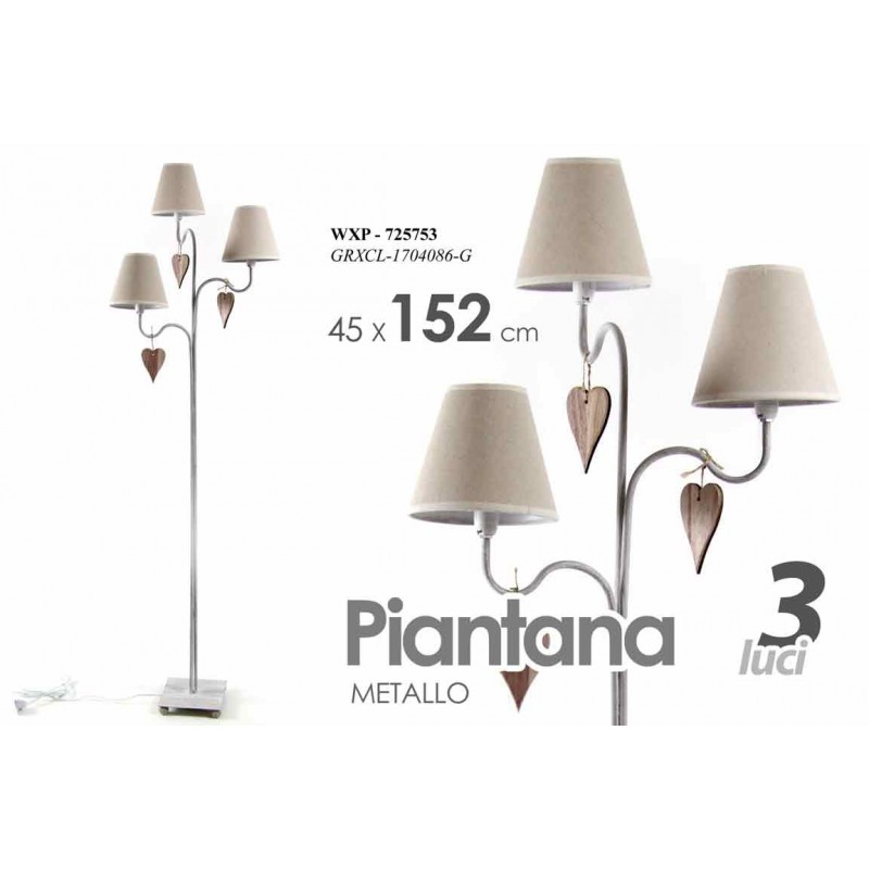 foto del prodotto lampada moderna piantana da terra tortora cm 152 stile shabby