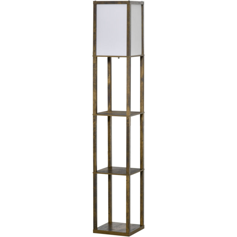 foto del prodotto lampada moderna potenza 40w attacco e27 3 mensole integrate legno homcom