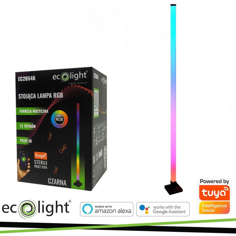 foto del prodotto lampada musicale rgb da terra tuya black