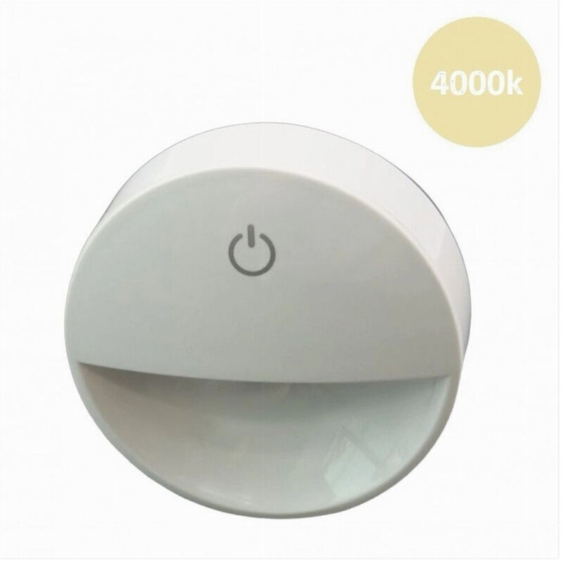 foto del prodotto lampada notturna con spina accensione touch punto luce led tonda bianco xgcmd-001 - -bianco naturale - - trade shop traesio
