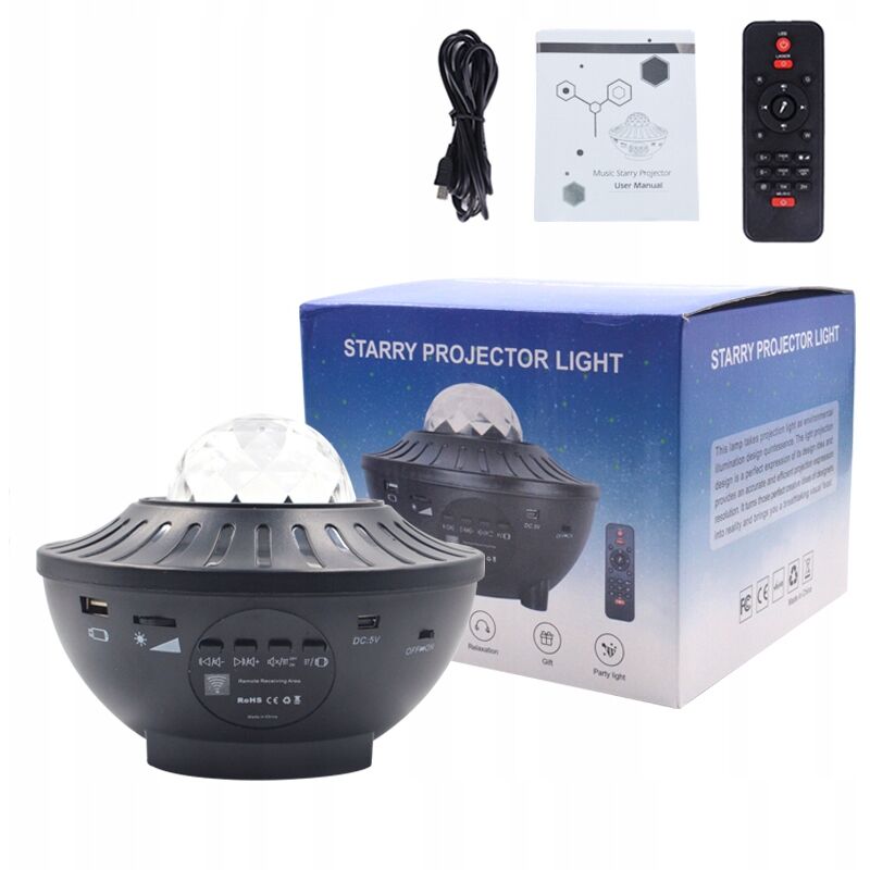 foto del prodotto lampada notturna proiettore stelle usb star led regalo
