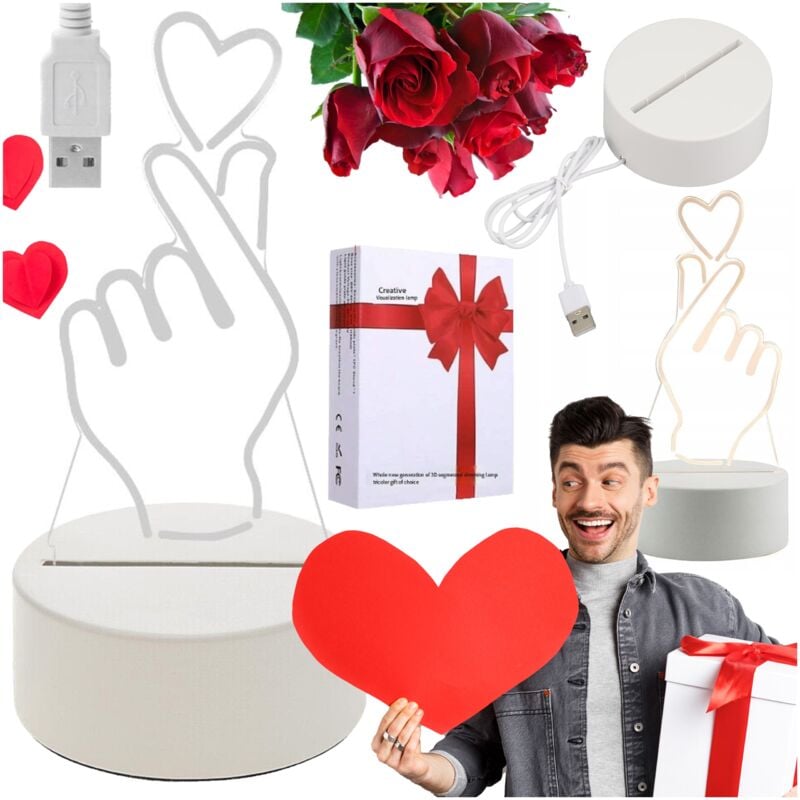 foto del prodotto lampada notturna usb per bambini 3 colori di luce lampada regalo per san valentino