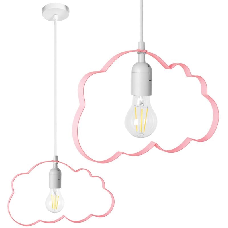 foto del prodotto lampada nuvoletta pensile rosa chiaro