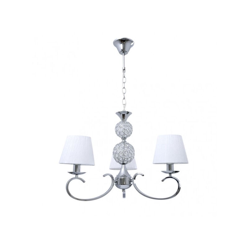 foto del prodotto lampada ordo ez 3xe14 cromo paralume bianco regx60x60 cm
