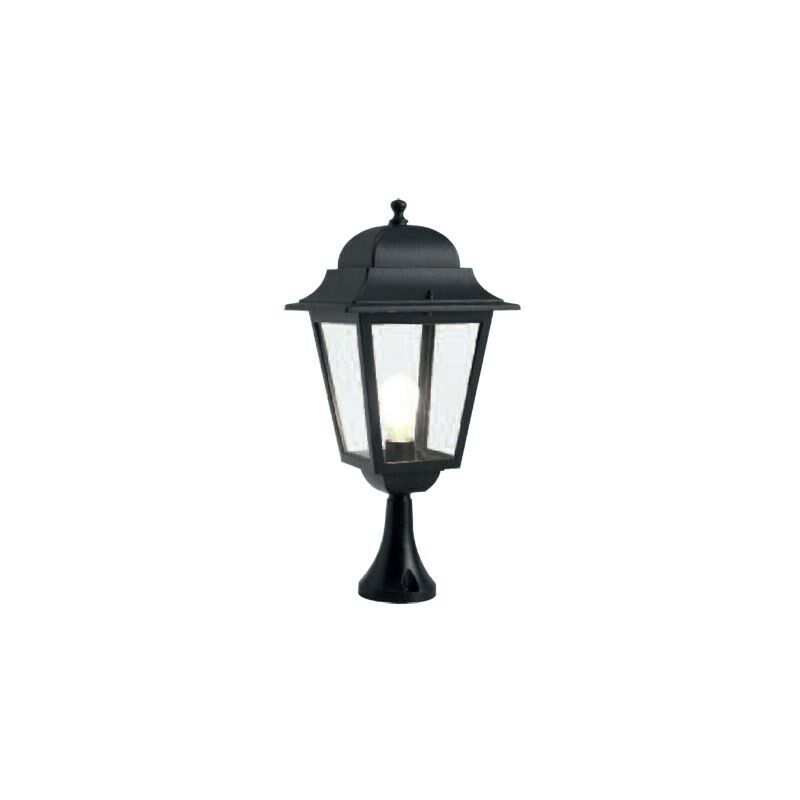 foto del prodotto lampada palo paletto da cancello colore nero per esterno linea maxi quadrata livos