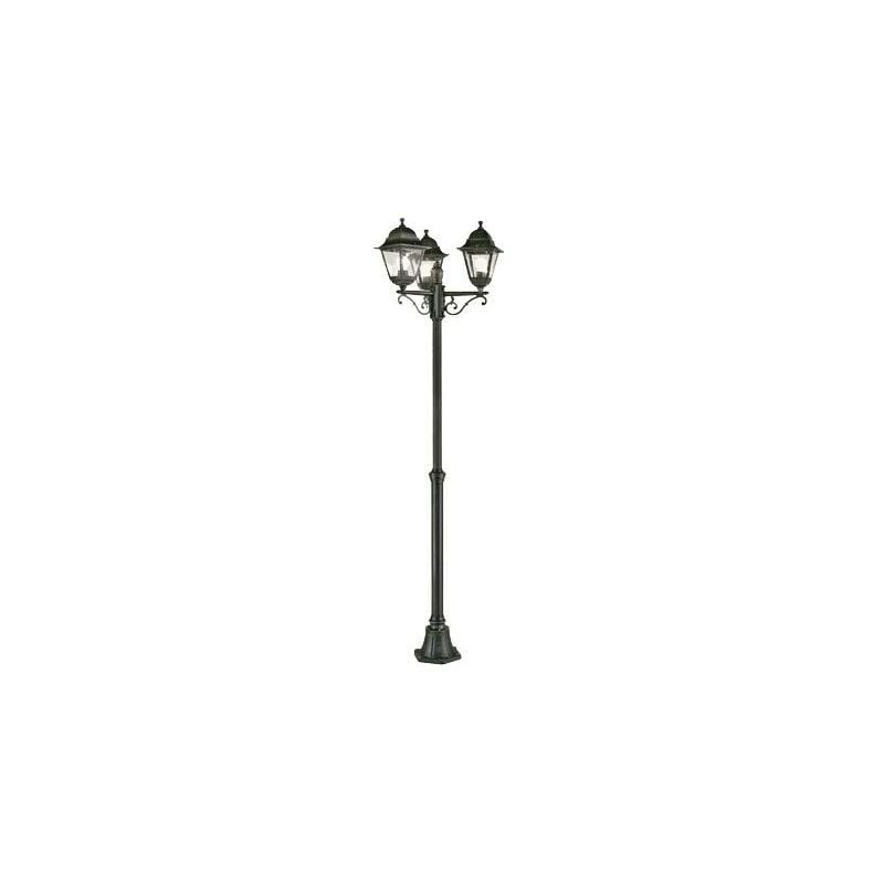foto del prodotto lampada palo tre luci colore nero per esterno linea mini quadrata sovil