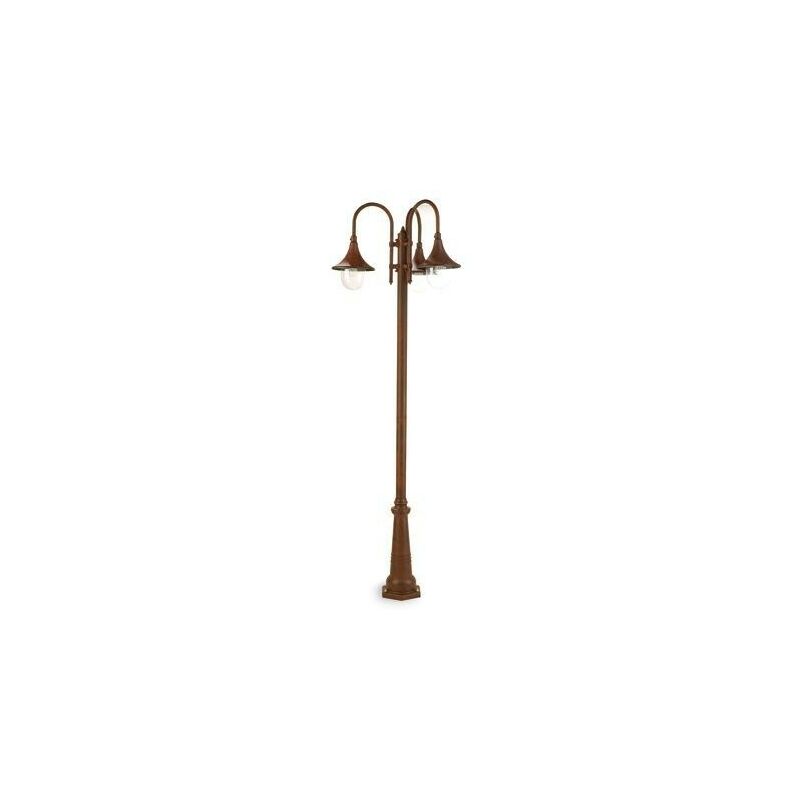 foto del prodotto lampada palo tre luci per giardino colore ruggine per esterno linea deluxe livos