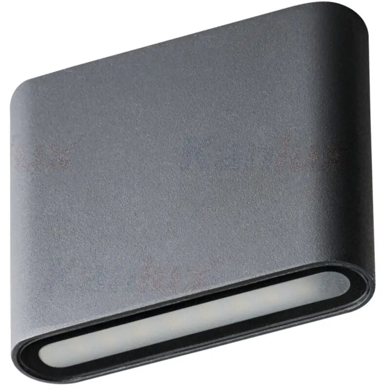 foto del prodotto lampada parete led facciata 230v doppia luce grafite 8 watt bianco naturale