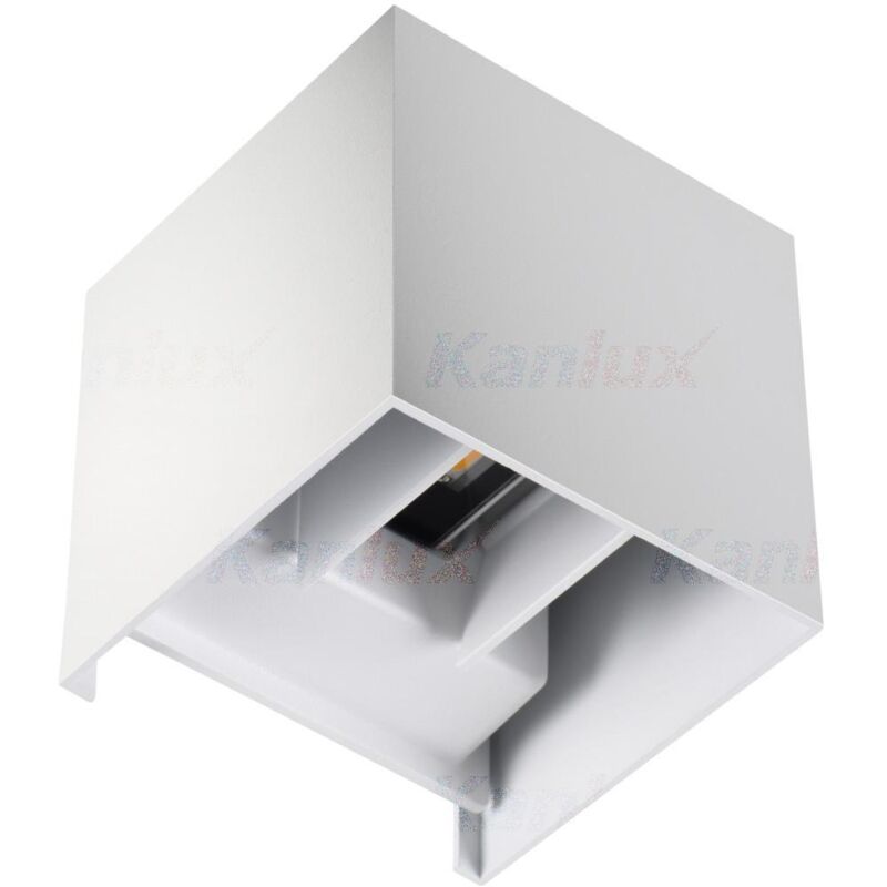 foto del prodotto lampada parete muro led applique doppia luce bianco naturale quadrato 7 watt bianco