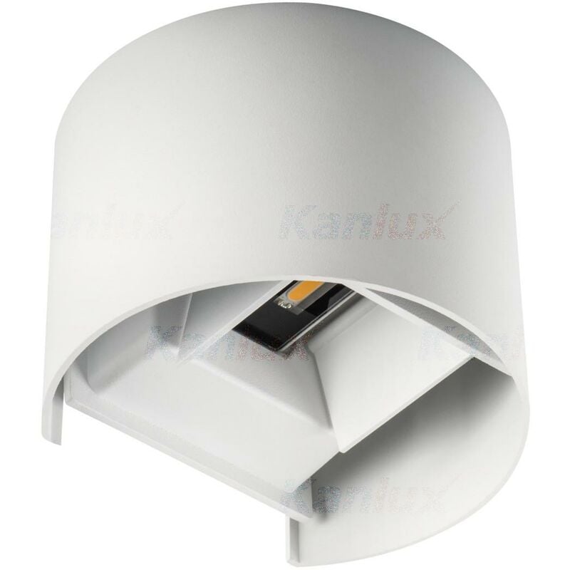 foto del prodotto lampada parete muro led applique doppia luce bianco tondo bianco naturale 7 watt