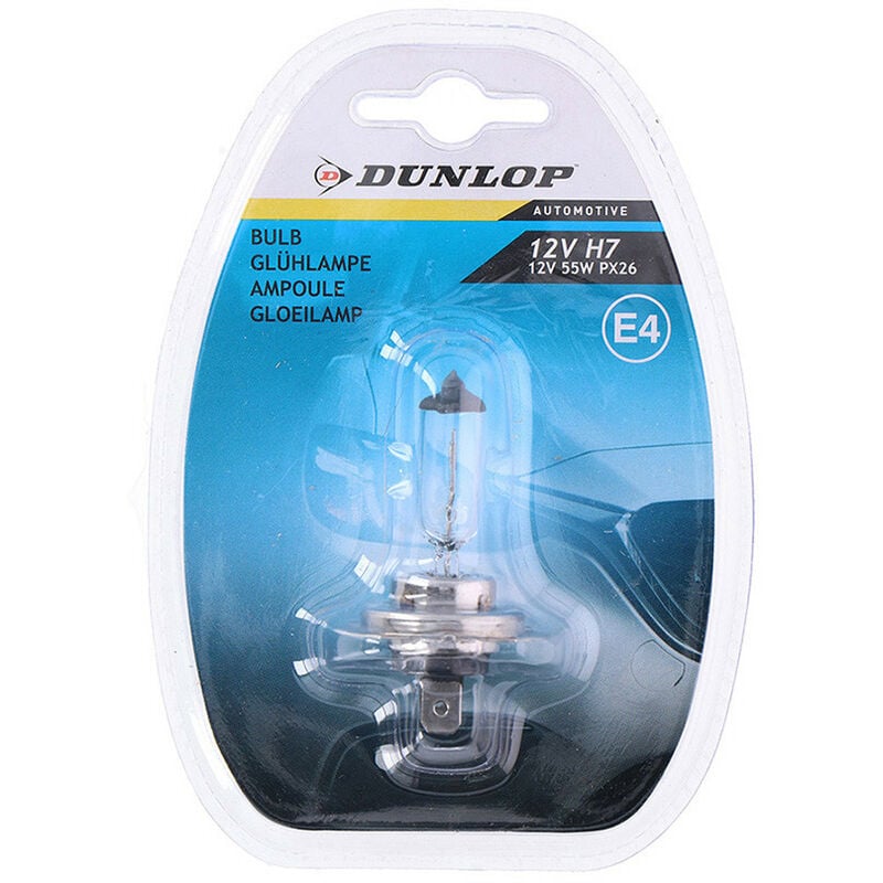 foto del prodotto lampada per auto h7 12v 55w dunlop sostituzione facile