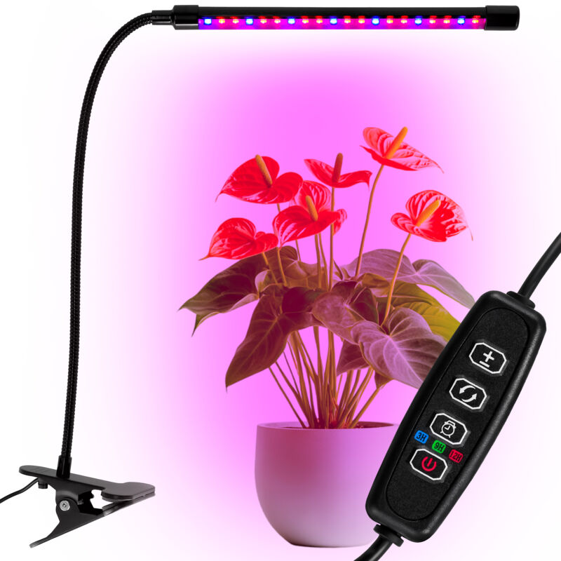 foto del prodotto lampada per crescita piante a led 20 diodi timer 9 w coltivazione di piante domestiche senza alimentazione elettrica