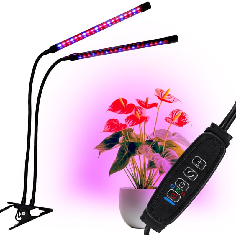 foto del prodotto lampada per crescita piante a led 40 diodi timer 15 w per coltivazione domestica di piante con alimentatore