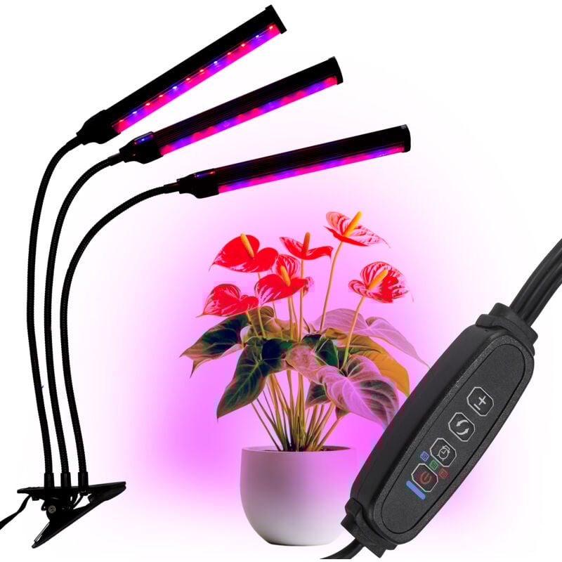 foto del prodotto lampada per crescita piante a led 72 diodi timer 25 w coltivazione di piante domestiche senza alimentatore