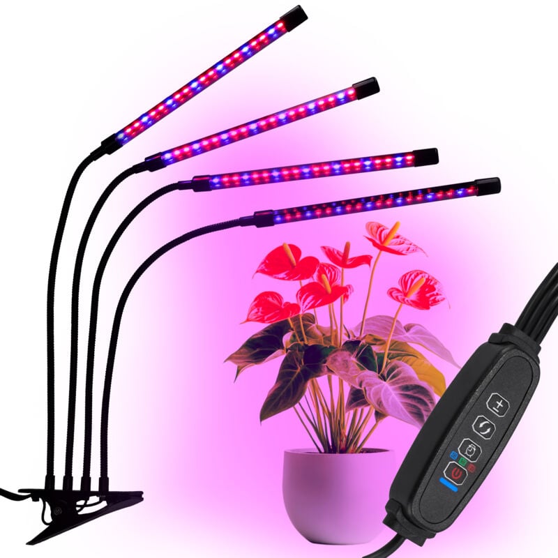 foto del prodotto lampada per crescita piante a led 80 diodi timer 25 w coltivazione piante per casa con alimentatore