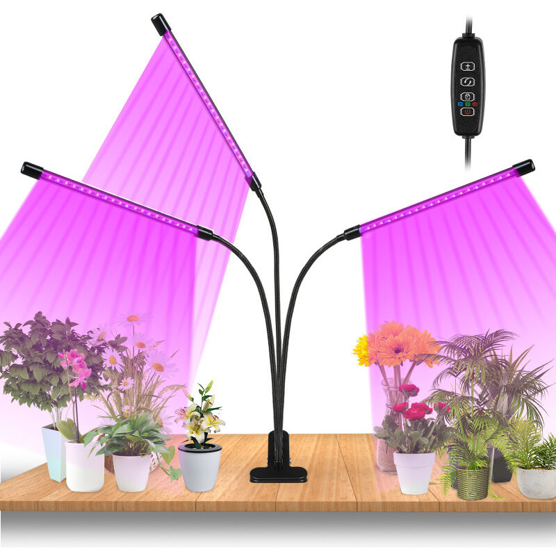 foto del prodotto lampada per piante orticole a led a spettro completo 10 livelli di luminosit dimmerabili 3 teste swanew