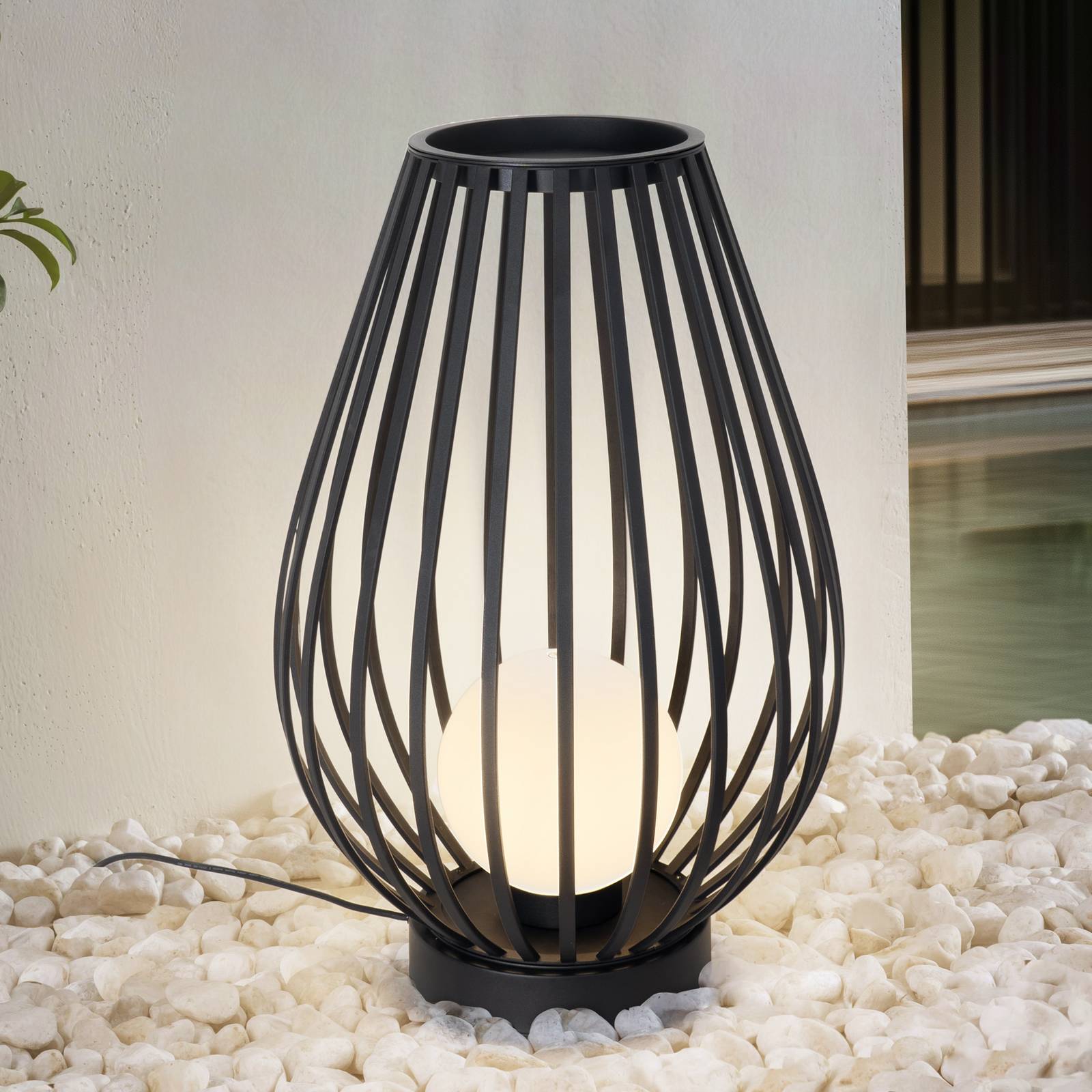 foto del prodotto lampada per terrazza lucande marrin, nero, metallo, 46 cm