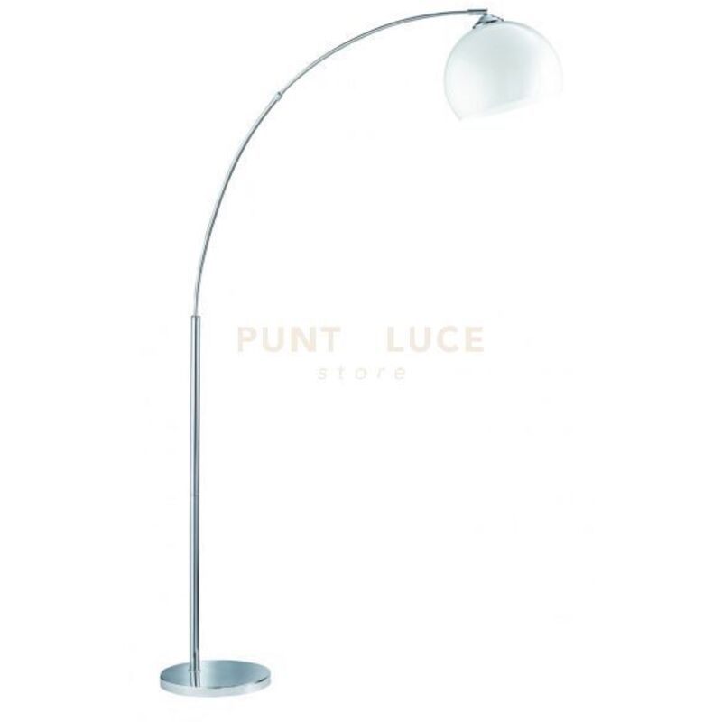 foto del prodotto lampada piantana ad arco acciaio diffusore bianco h180 cm brasilia gd trio