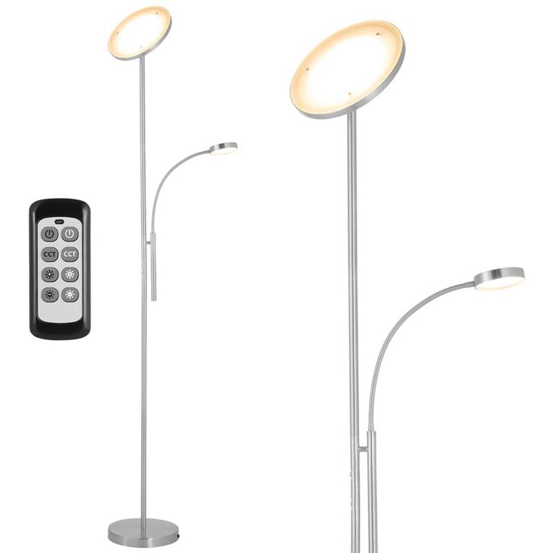 foto del prodotto lampada piantana da terra touch led 36w 2000lm 2 luci dimmerabile telecomando