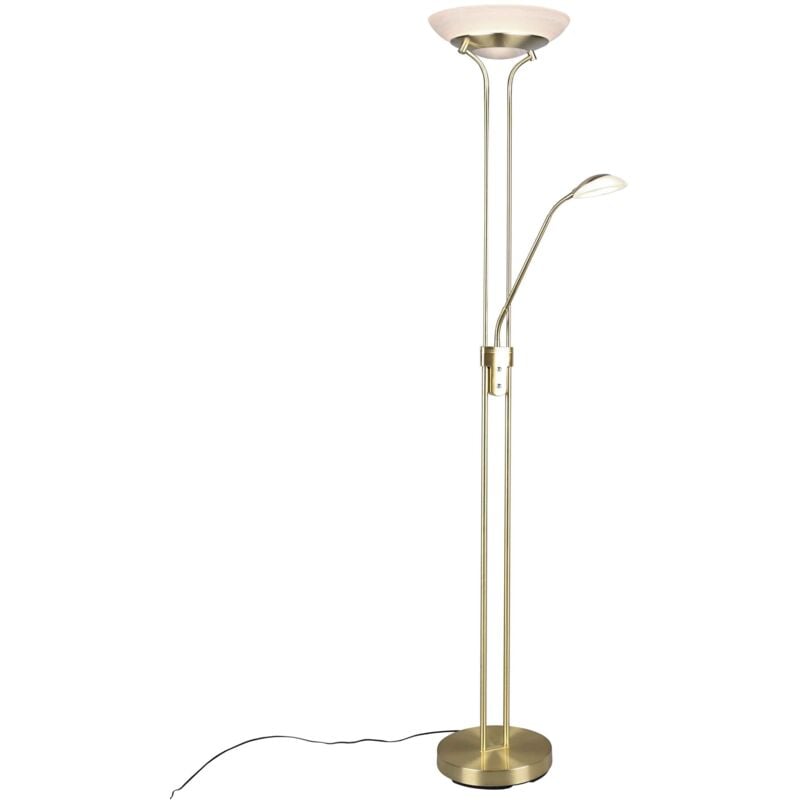 foto del prodotto lampada piantana led con lampada da lettura dimmer ottone orson gd trio