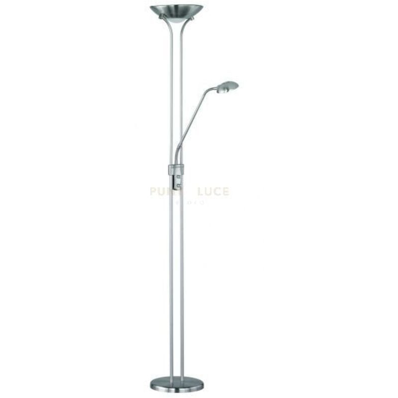 foto del prodotto lampada piantana terra 2 luci led acciaio 180 cm spock gd trio