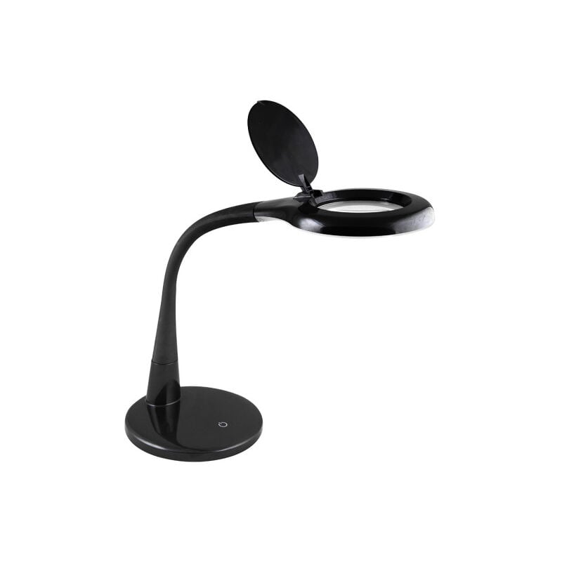 foto del prodotto lampada plath nera 8w 595lm 5000k w loupe reg.intens flexib flexib orientab tactil 43x18x38cm