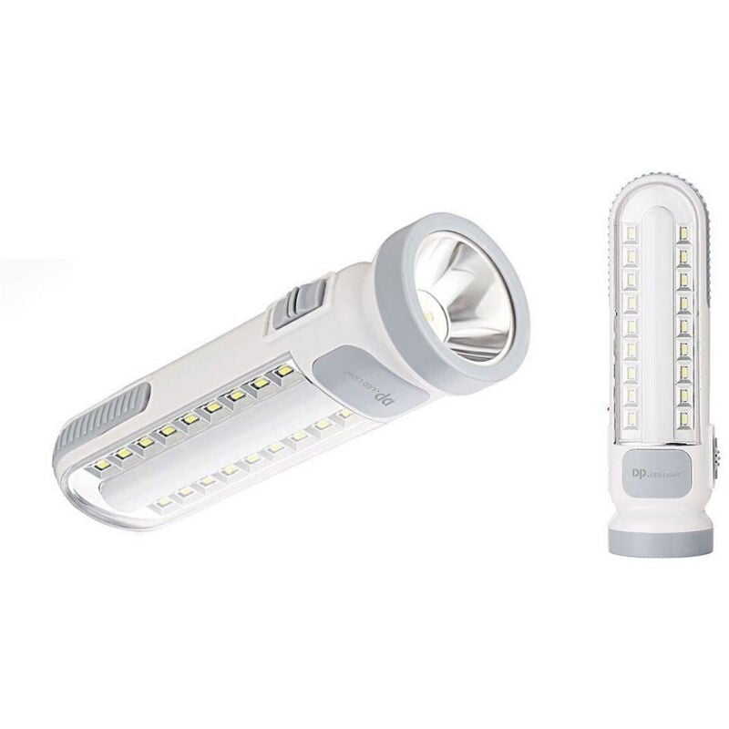 foto del prodotto lampada portatile ricaricabile torcia led emergenza lavoro garage dp 7102 trade shop traesio