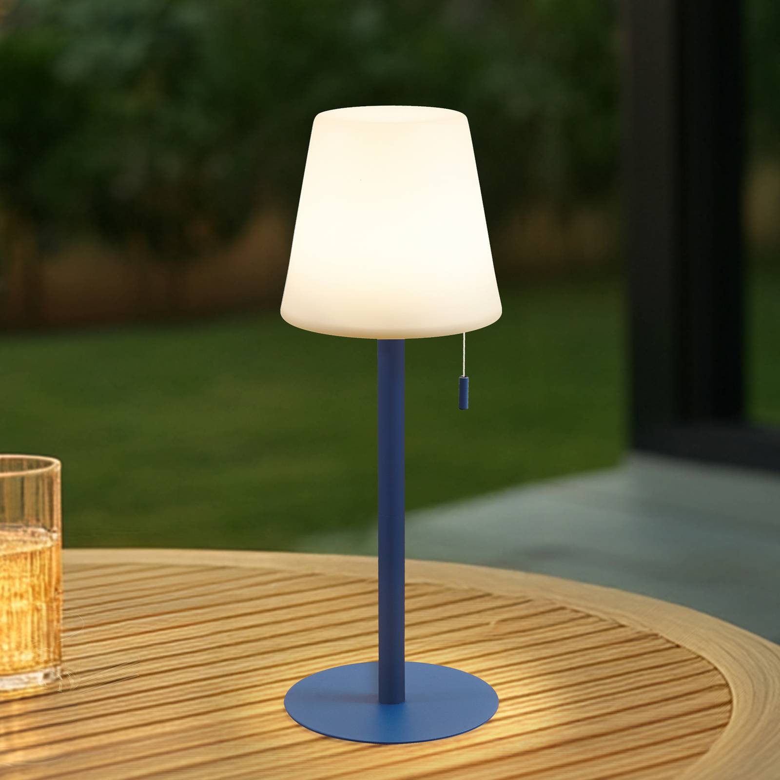 foto del prodotto lampada ricaricabile lindby led azalea blu alluminio cct regolabile in