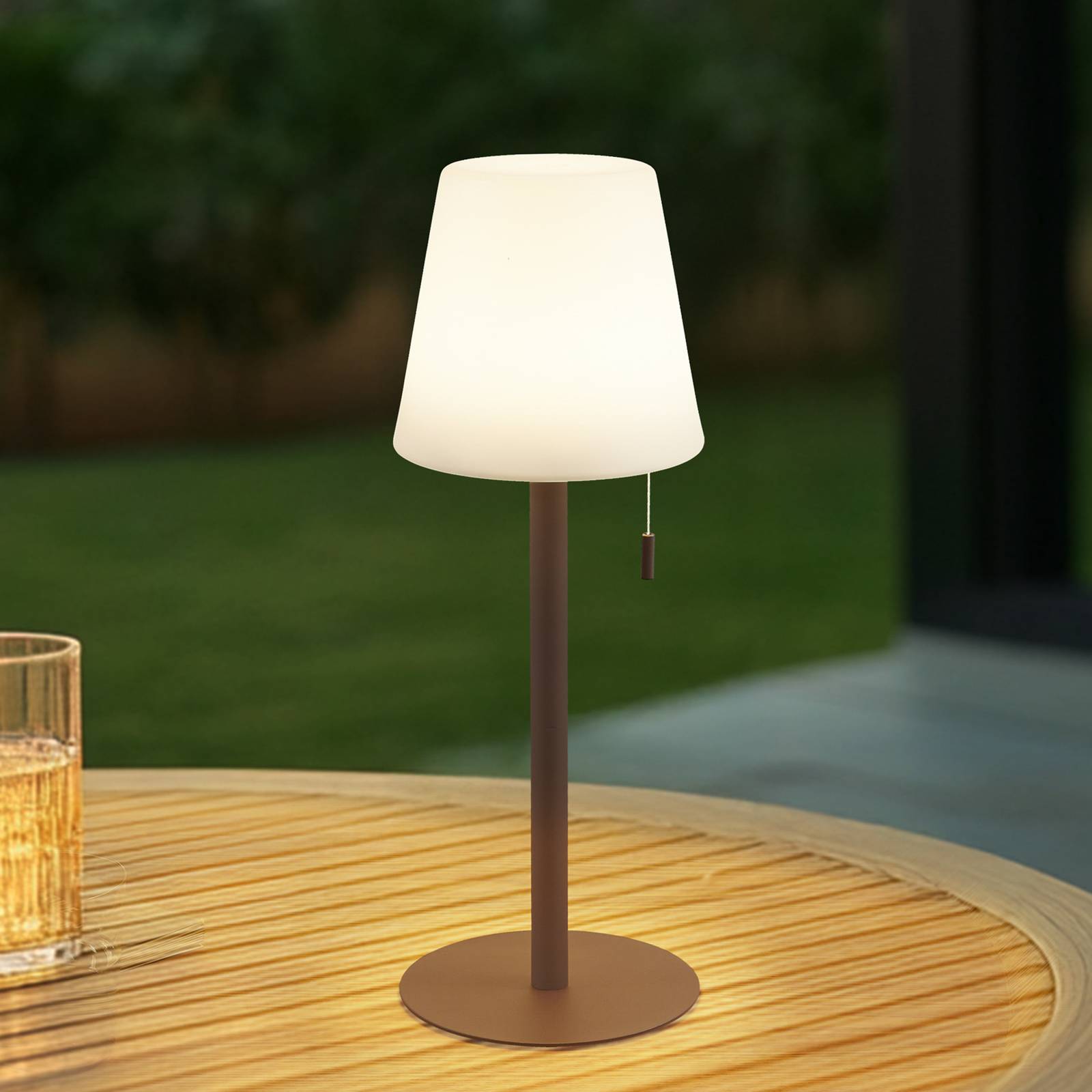 foto del prodotto lampada ricaricabile lindby led azalea nero alluminio cct regolabile in
