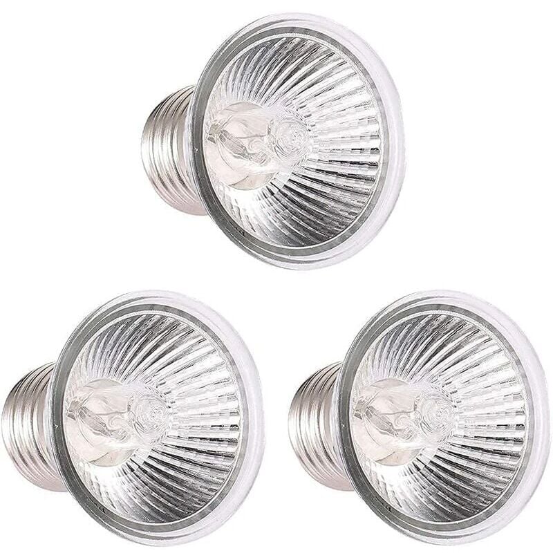 foto del prodotto lampada riscaldante uva uvb da 25 w, lampadina riscaldante per rettili, lucertole, tartarughe, acquari 3 lampadine 