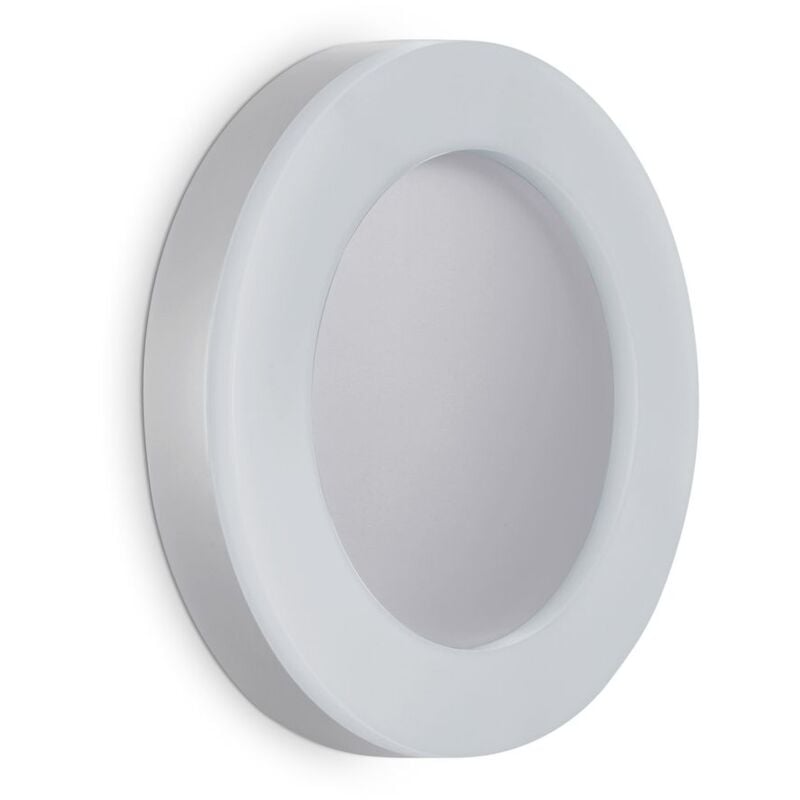 foto del prodotto lampada rotonda a led per esterni ip44, lampada a led per esterni, 24w, 2600 lumen, 4000k bianco neutro, color argento, 320x50 mm dxh telefunken