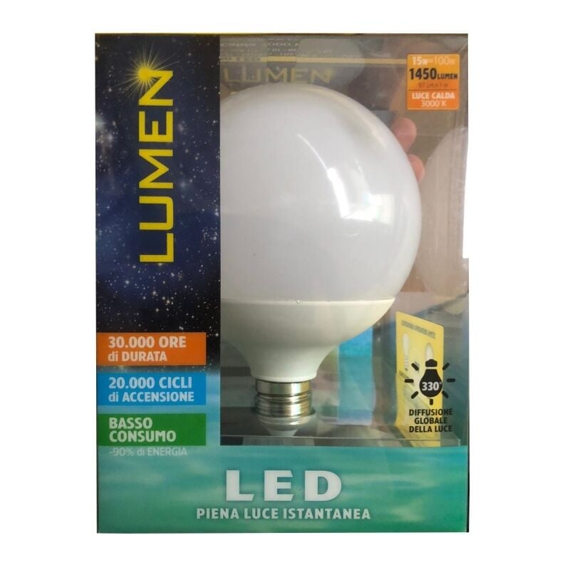 foto del prodotto lampada saratoga globo a led globo 15w e27 luce calda