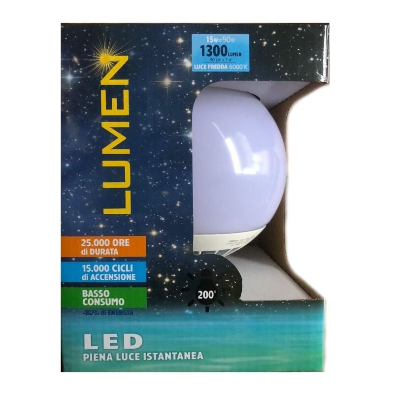 foto del prodotto lampada saratoga globo a led globo 15w e27 luce fredda
