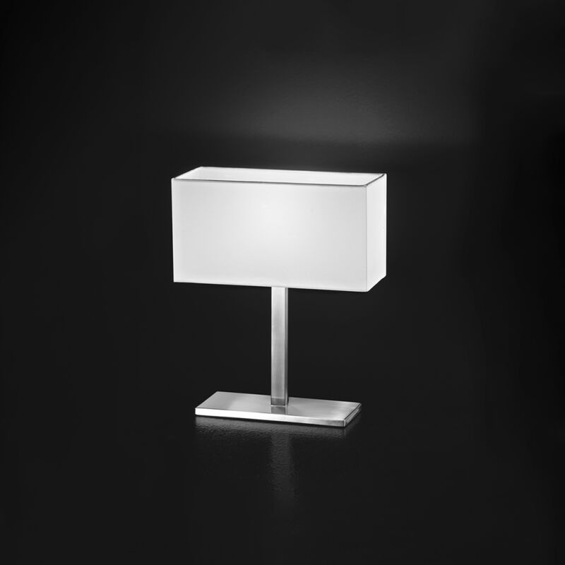 foto del prodotto lampada scrivania contemp para hotel metallo cromo tessuto bianco 1 luce e14