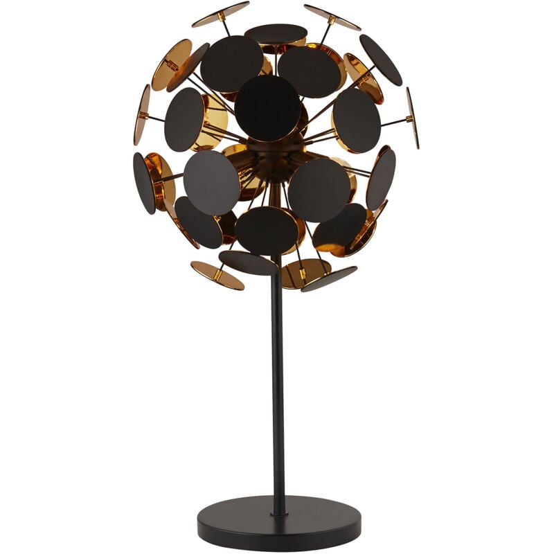 foto del prodotto lampada scrivania contemporanea disco acciaio nero policarbonato oro 1 luce e14