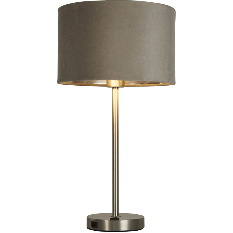 foto del prodotto lampada scrivania finlandese metallo nichel velluto talpa usb 1 luce e27