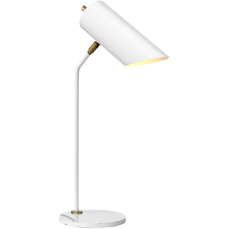 foto del prodotto lampada scrivania industrial nordico quinto acciaio bianco ottone 1 luce e27